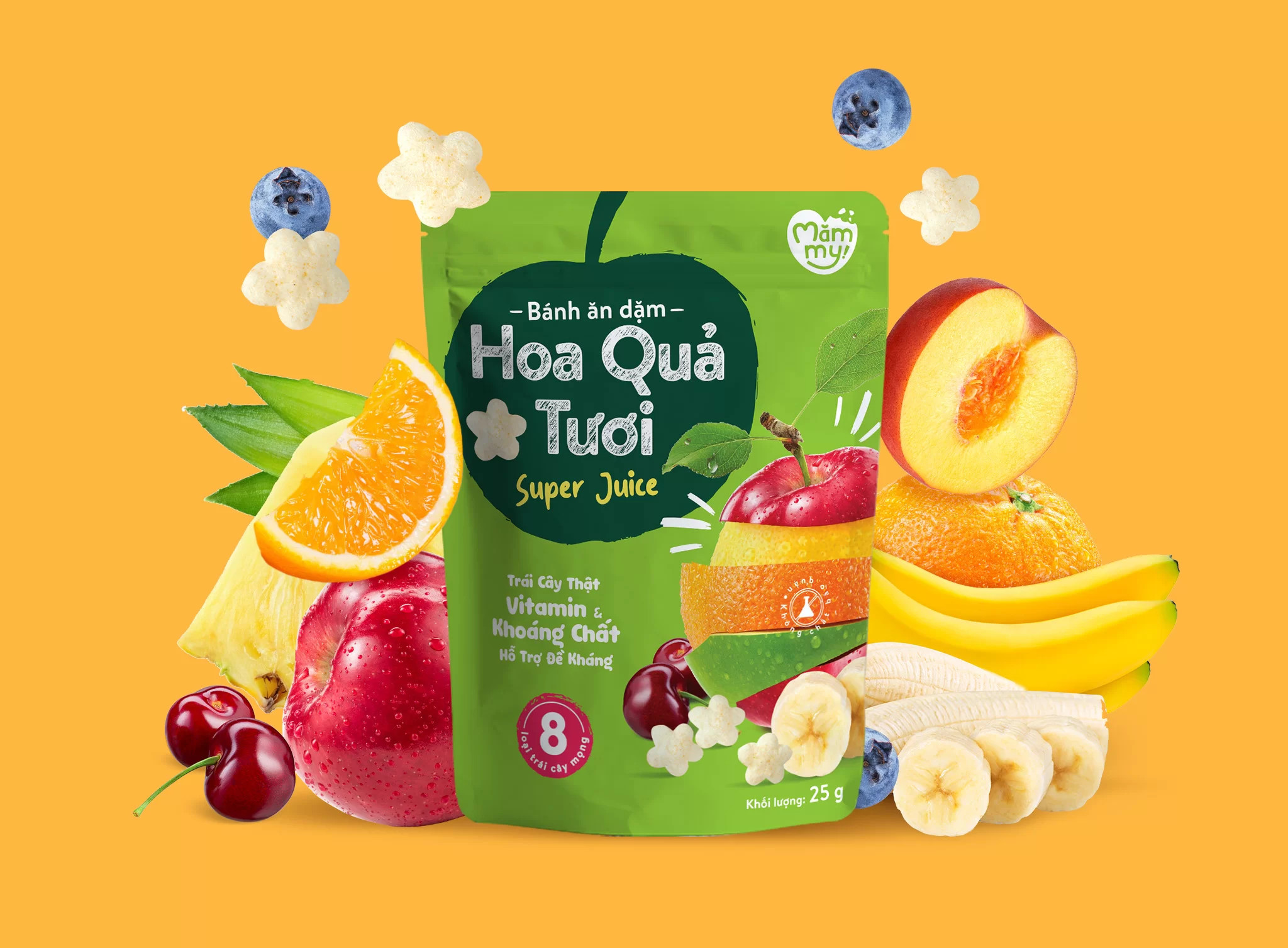 Bánh ăn dặm vị hoa quả tươi -25g 2