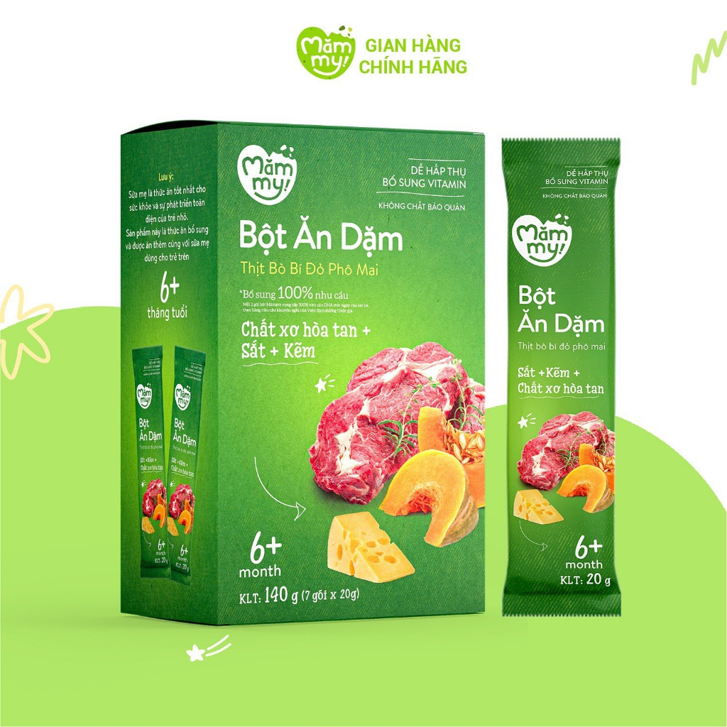 Bột ăn dặm thịt bò bí đỏ Mămmy